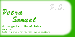 petra samuel business card