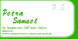 petra samuel business card